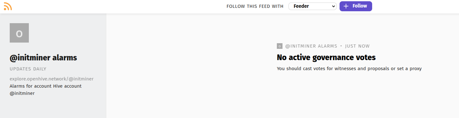 RSS Feed in Reader